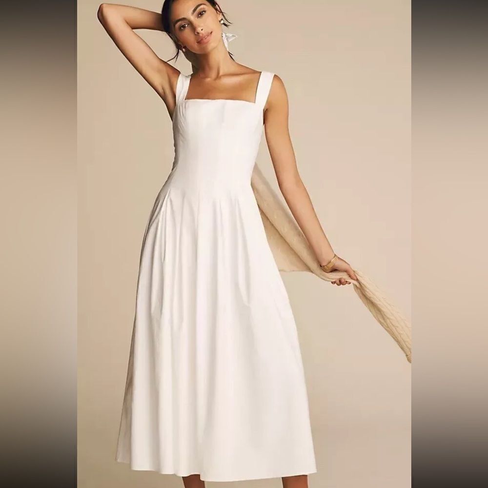Reformation Cream Midi Dress